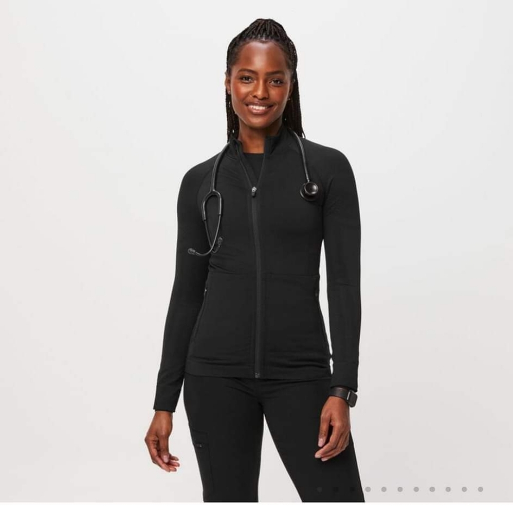 ISO Figs Black Salta Full Zip Large